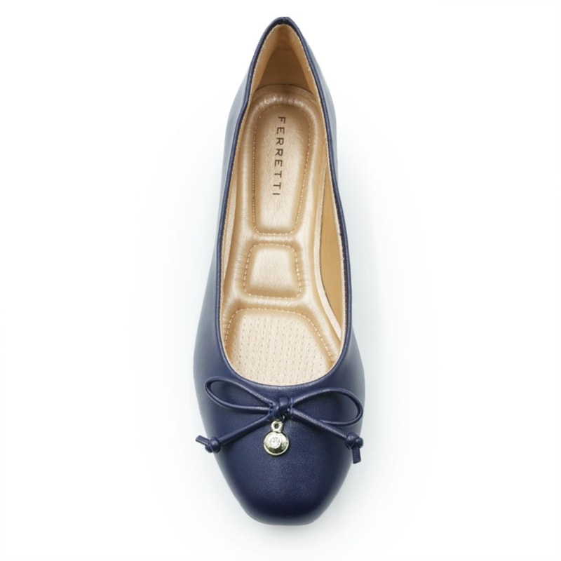 FEMININO SAPATILHA BICO REDONDO FERRETTI 5655966 NAPA ANTIK MARINHO