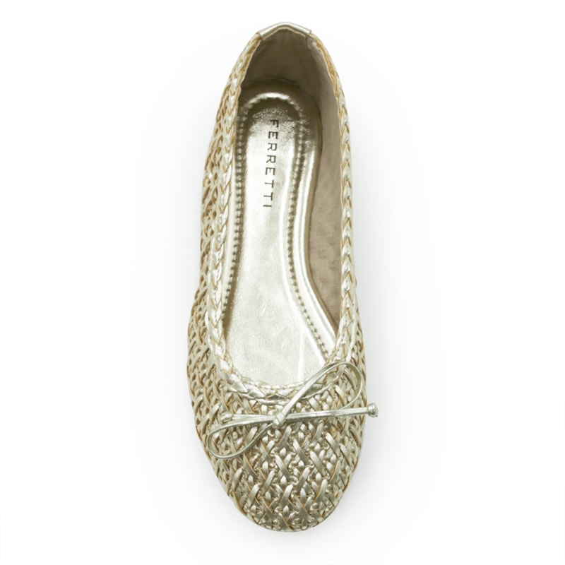 FEMININO SAPATILHA BICO REDONDO FERRETTI 703221428 OURO