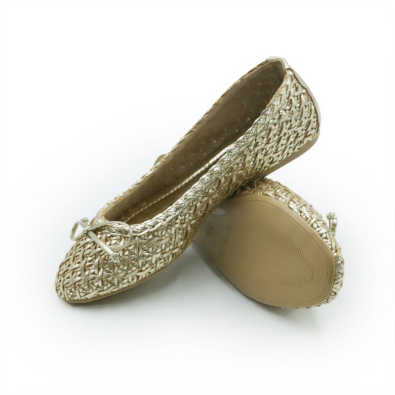 FEMININO SAPATILHA BICO REDONDO FERRETTI 703221428 OURO