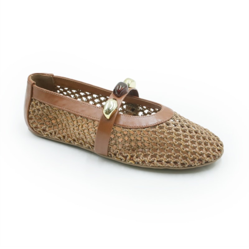 FEMININO SAPATILHA BICO REDONDO FERRETTI Z632630779 NEW ESSENCE CARAMELO