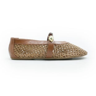 FEMININO SAPATILHA BICO REDONDO FERRETTI Z632630779 NEW ESSENCE CARAMELO