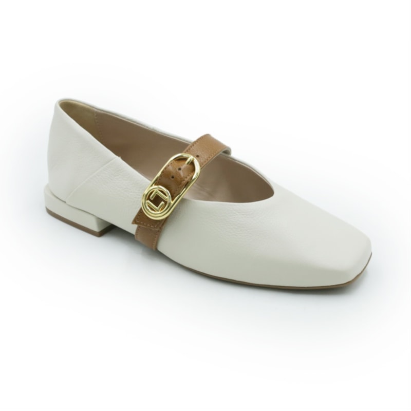 FEMININO SAPATILHA BICO REDONDO LUZ DA LUA 60760002 21 PANNA CARAMELO