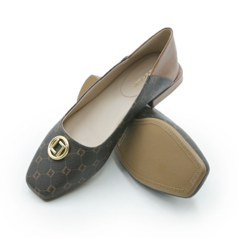 FEMININO SAPATILHA BICO REDONDO LUZ DA LUA 60760006 MONOGRAMA