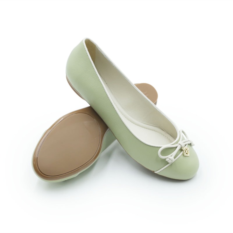 FEMININO SAPATILHA BICO REDONDO LUZ DA LUA  80850004 PISTACHE/PANNA