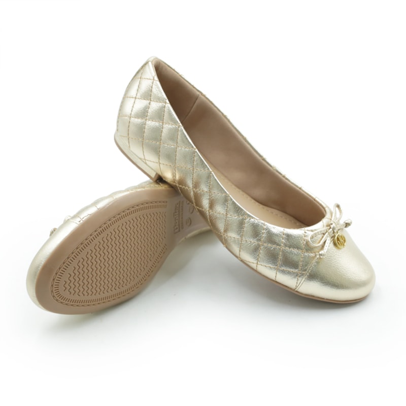 FEMININO SAPATILHA BICO REDONDO USAFLEX AE38022 OURO LIGHT