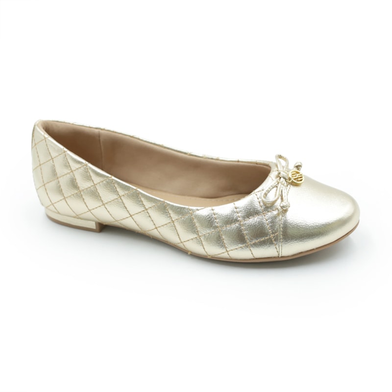 FEMININO SAPATILHA BICO REDONDO USAFLEX AE38022 OURO LIGHT