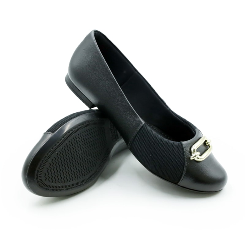 FEMININO SAPATILHA BICO REDONDO USAFLEX AE38023 PRETA