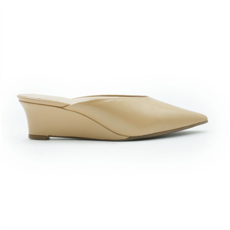 FEMININO SAPATO MULE FERRETTI Z685030102 NAPA GRANITE PALHA