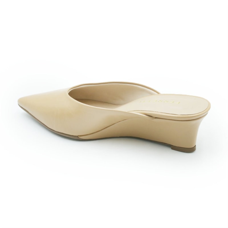 FEMININO SAPATO MULE FERRETTI Z685030102 NAPA GRANITE PALHA