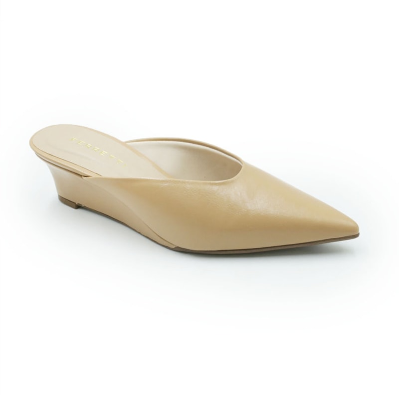 FEMININO SAPATO MULE FERRETTI Z685030102 NAPA GRANITE PALHA