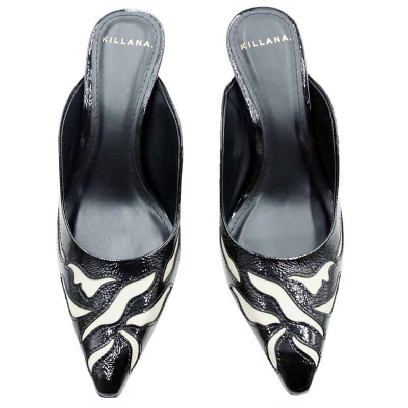 FEMININO SAPATO MULE KILLANA 7370013 VERNIZ SHOW PRETO