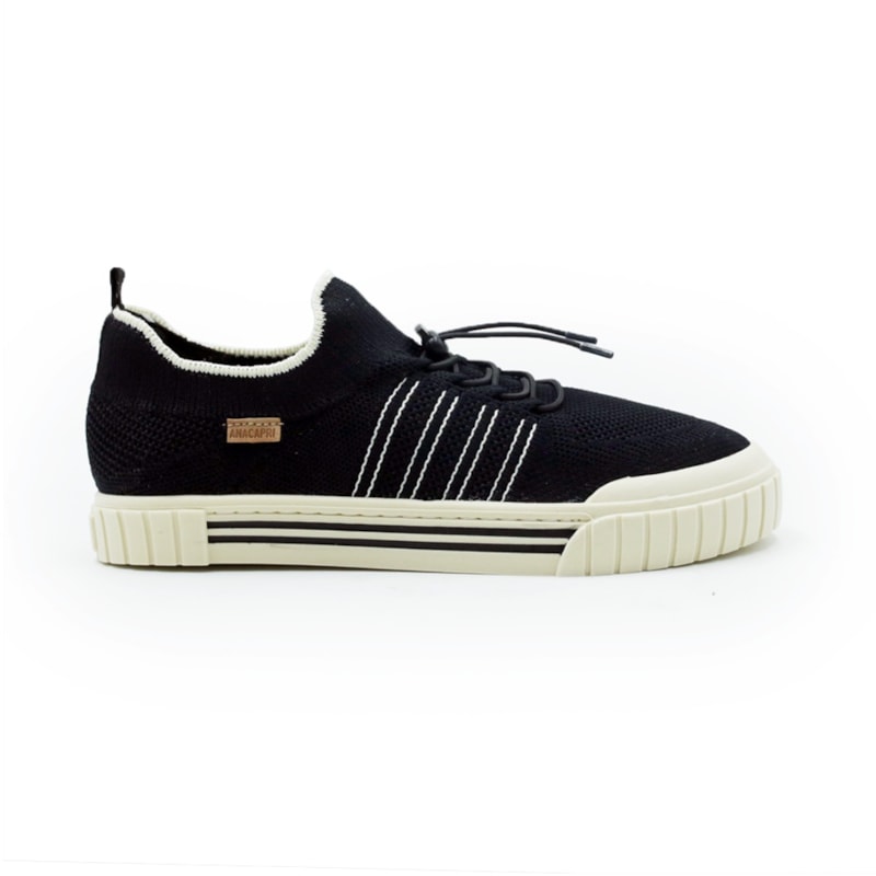 FEMININO TENIS CASUAL ANA CAPRI C3040500840003 PRETO OFF WHITE