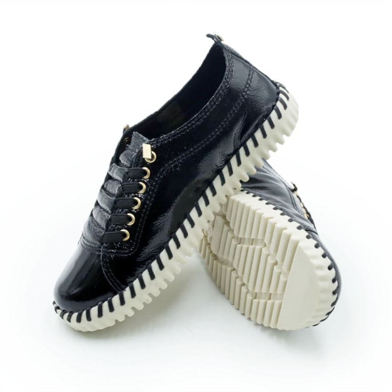 FEMININO TENIS CASUAL BOTTERO  374102 VERNIZ FLASH PRETO