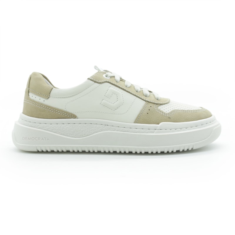FEMININO TENIS CASUAL DEMOCRATA 616101 002 BEGE OFF WHITE
