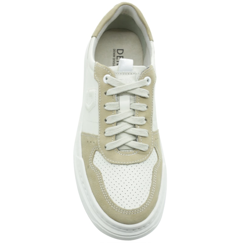 FEMININO TENIS CASUAL DEMOCRATA 616101 002 BEGE OFF WHITE