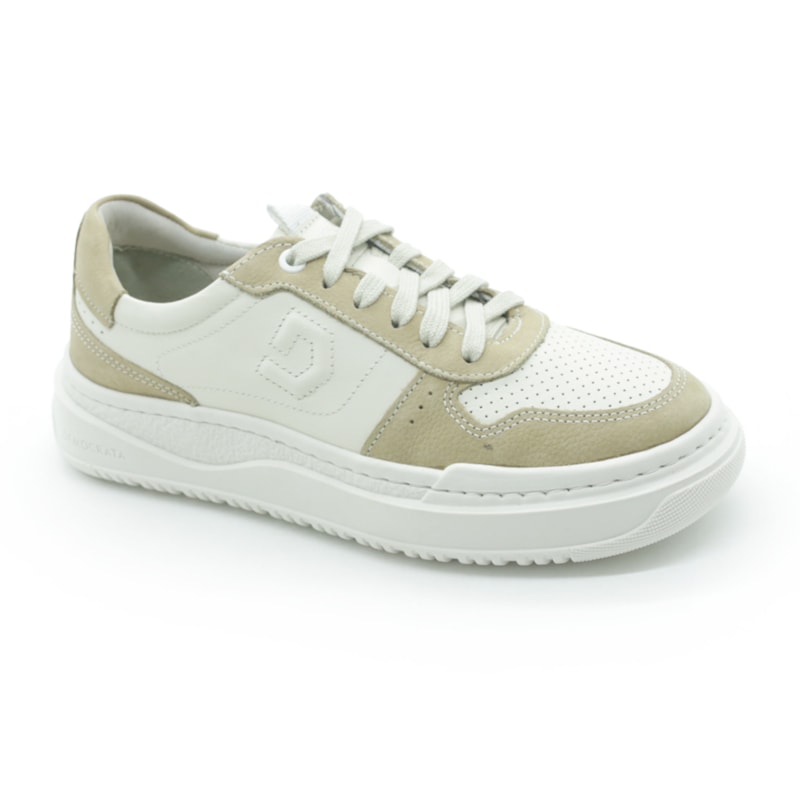 FEMININO TENIS CASUAL DEMOCRATA 616101 002 BEGE OFF WHITE