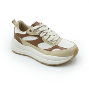 FEMININO TENIS CASUAL FERRETTI  15672 OFF WHITE AMENDOA
