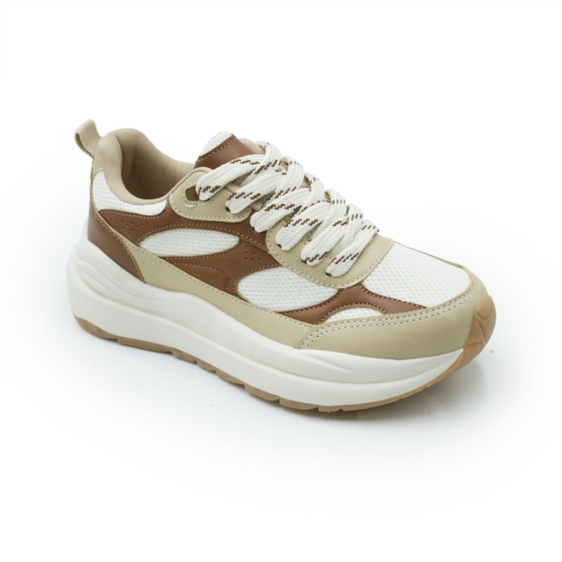 FEMININO TENIS CASUAL FERRETTI  15672 OFF WHITE AMENDOA