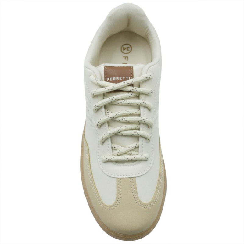 FEMININO TENIS CASUAL FERRETTI  16481 OFF WHITE AMENDOA