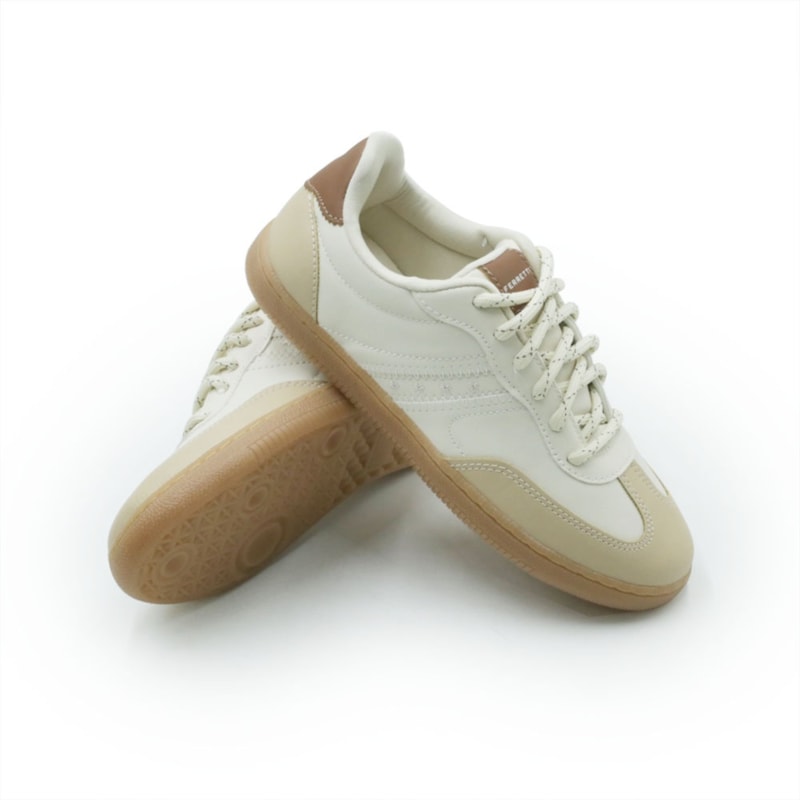 FEMININO TENIS CASUAL FERRETTI  16481 OFF WHITE AMENDOA