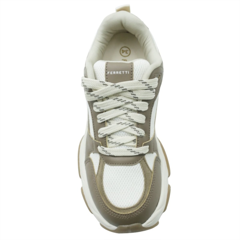 FEMININO TENIS CASUAL FERRETTI  19026 OFF WHITE TAUPE