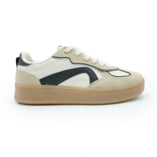 FEMININO TENIS CASUAL FERRETTI 25001 22304OFF AMENDOA PRETO CREPE