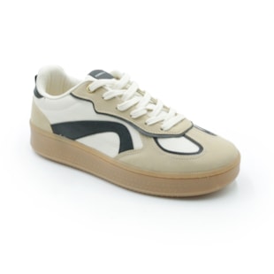 FEMININO TENIS CASUAL FERRETTI 25001 22304OFF AMENDOA PRETO CREPE