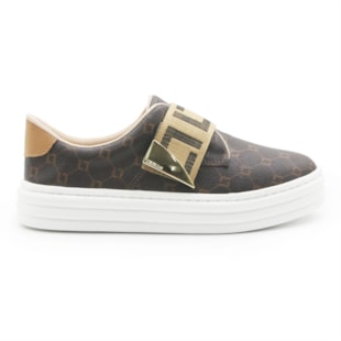 FEMININO TENIS CASUAL LUZ DA LUA  60230005 15 MONOGRAMA AMENDOA OURO