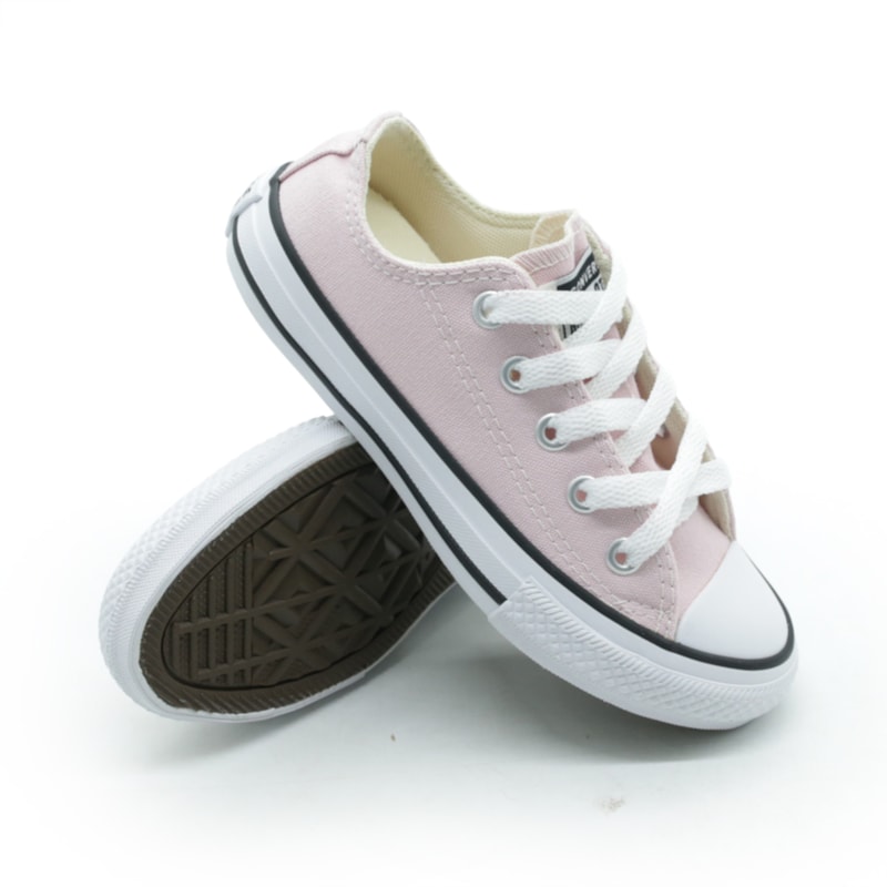 INFANTIL JUVENIL MENINA TENIS ALL STAR CHUCK TAYLOR CK04300052 0052ROSACUMEIRAPRETOBRANCO