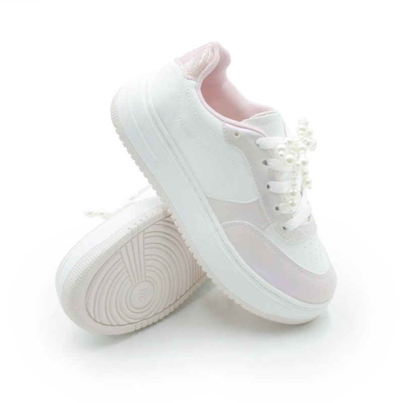 INFANTIL JUVENIL MENINA TENIS SUA CIA 9189 52125 NPBRANCOROSAPALLETVZGLITERROSA