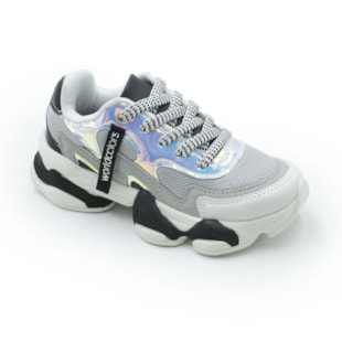 INFANTIL JUVENIL MENINA TENIS WORLD COLORS NB  W2514-101 7818CINZAPRETOBRANCO