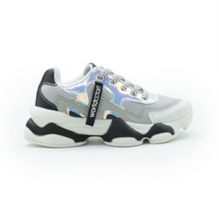 INFANTIL JUVENIL MENINA TENIS WORLD COLORS NB  W2514-101 7818CINZAPRETOBRANCO