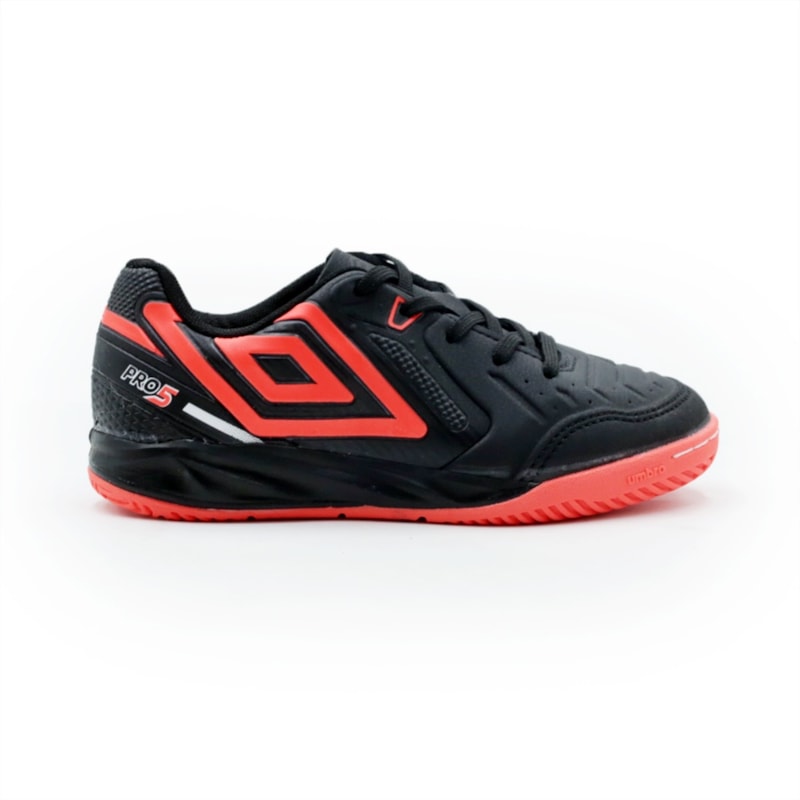 INFANTIL JUVENIL MENINO FUTEBOL UMBRO PRO 5 JR  U07FB00533 102PRETOCORALBRANCO