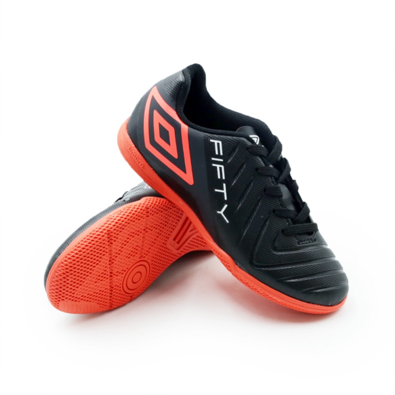 INFANTIL JUVENIL MENINO FUTEBOL UMBRO U07FB00350 102 BLACK FIERY CORAL WHITE