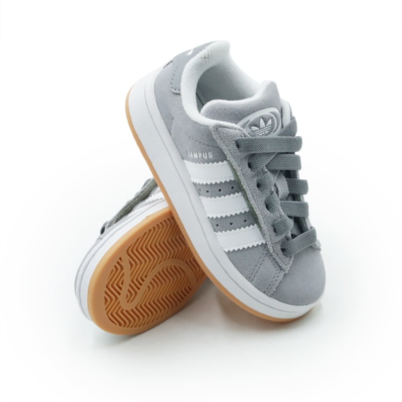 INFANTIL JUVENIL MENINO TENIS ADIDAS CAMPUS 00S CF EL C JQ6384 GRETHR/FTWWHT/FTWWHT
