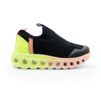 INFANTIL JUVENIL MENINO TENIS BIBI ROLLER SPO  1270019 PRETOAMARELOFLUOR