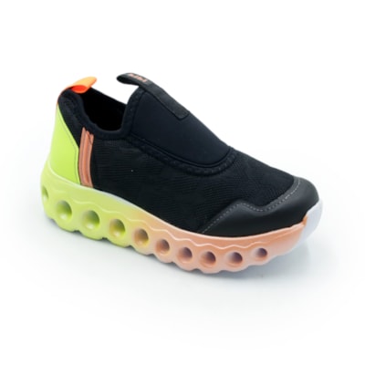 INFANTIL JUVENIL MENINO TENIS BIBI ROLLER SPO  1270019 PRETOAMARELOFLUOR