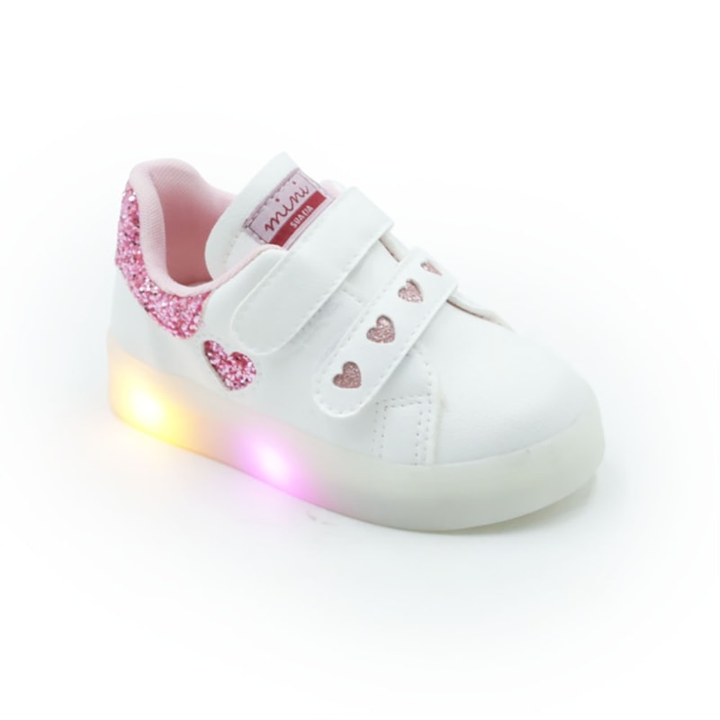 INFANTIL KIDS MENINA TENIS SUA CIA LED  7057I26-00776 NAPABRANDOCOMGLITERMAXXISWEET