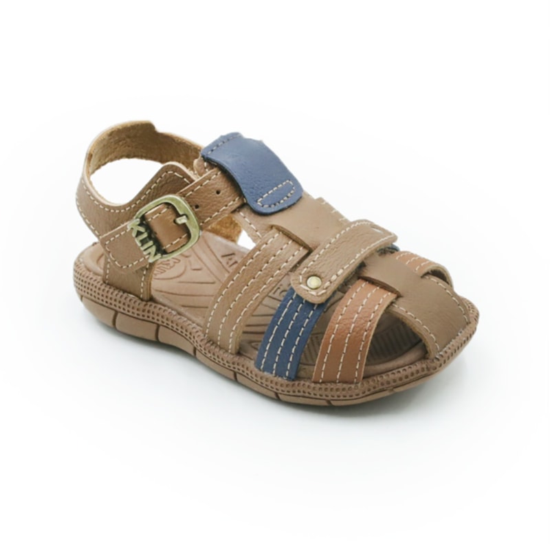 INFANTIL KIDS MENINO SANDALIA KLIN TIC TAC  171286000 17513WHISKYMARINHOCARAMELO