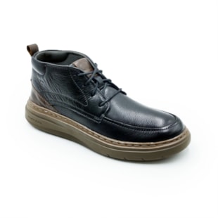 MASCULINO BOTA CASUAL DEMOCRATA GRID  240001 001 PRETO/TABACO