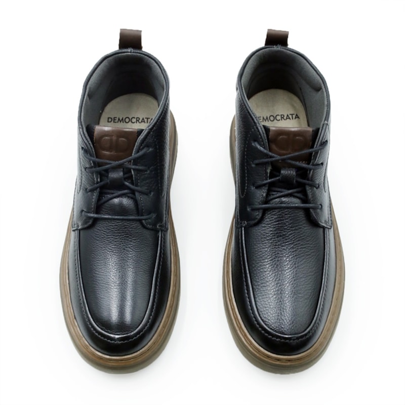 MASCULINO BOTA CASUAL DEMOCRATA GRID  240001 001 PRETO/TABACO