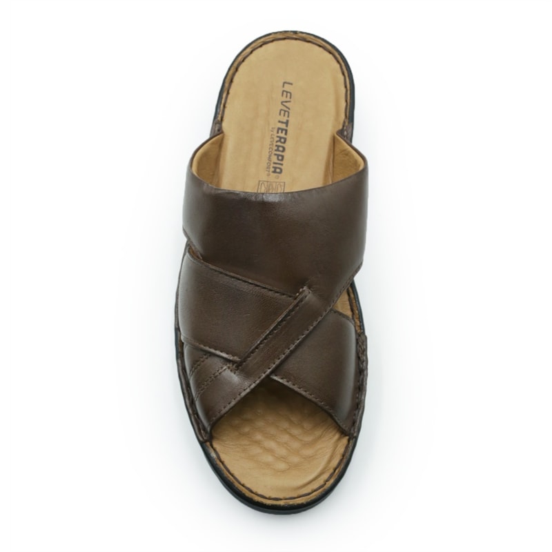 MASCULINO CHINELO CASUAL LEVECOMFORT 44005 CAFE..
