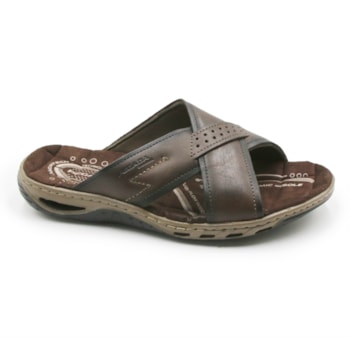 MASCULINO CHINELO CASUAL PEGADA  131661 03 ANILINA CRAVO