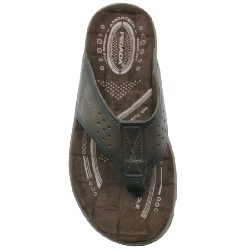 MASCULINO CHINELO CASUAL PEGADA 131663 03 ANILINA CRAVO