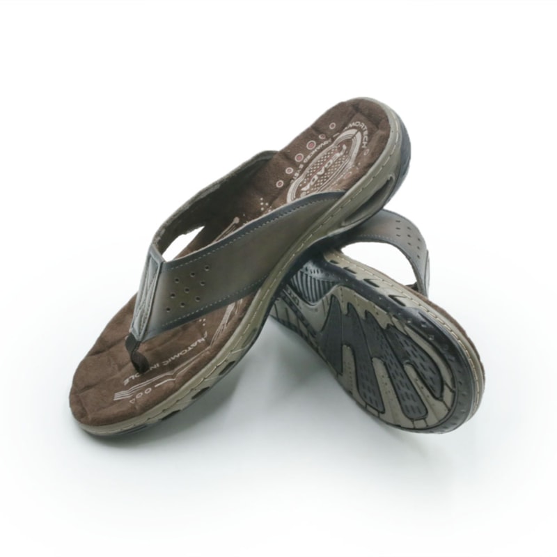 MASCULINO CHINELO CASUAL PEGADA 131663 03 ANILINA CRAVO