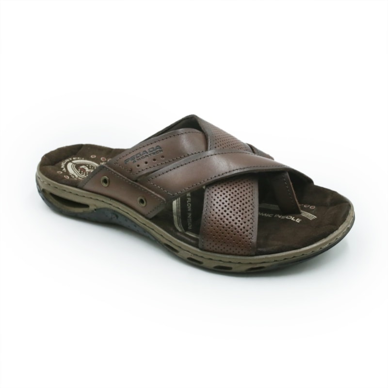 MASCULINO CHINELO CASUAL PEGADA  131677 01 ANILINA PINHAO