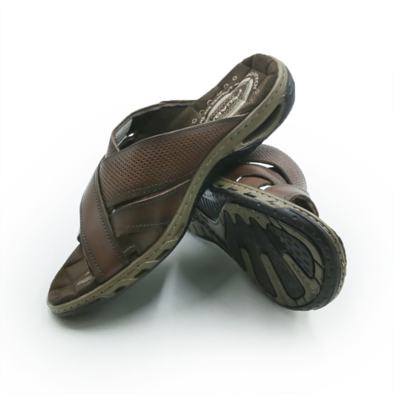 MASCULINO CHINELO CASUAL PEGADA  131677 01 ANILINA PINHAO