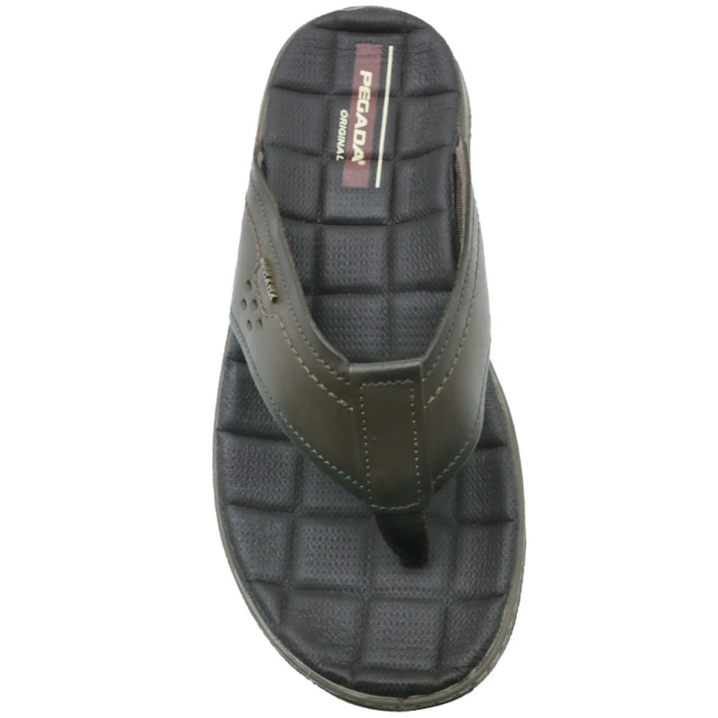 MASCULINO CHINELO CASUAL PEGADA  133235 02 ANILINA CRAVO