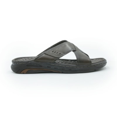 MASCULINO CHINELO CASUAL PEGADA  134552 02 ANILINA CRAVO