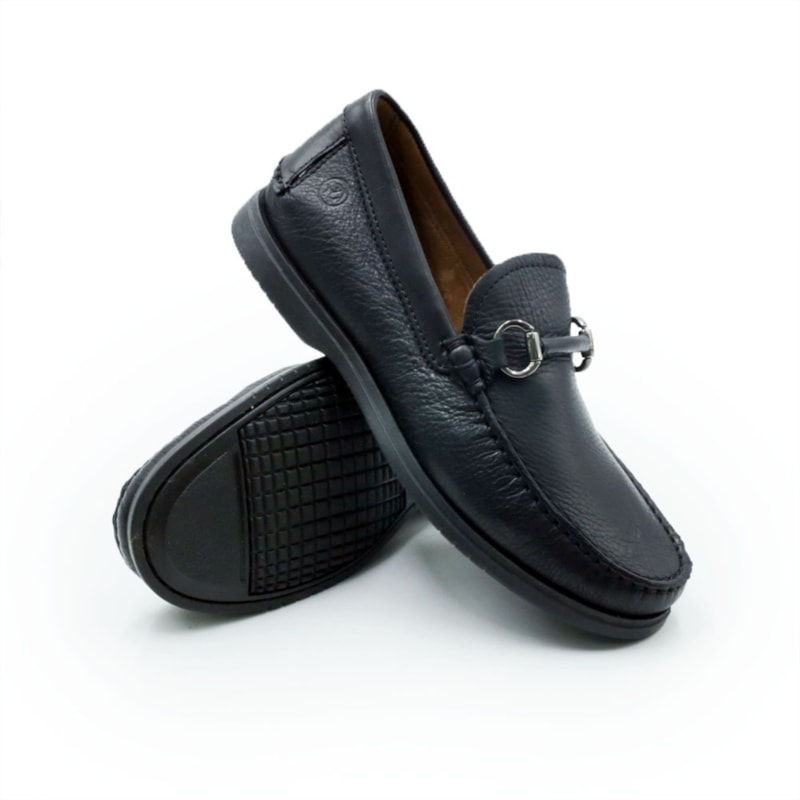MASCULINO MOCASSIM CASUAL ANATOMIC GEL  8318 FLOATER OIL PRETO